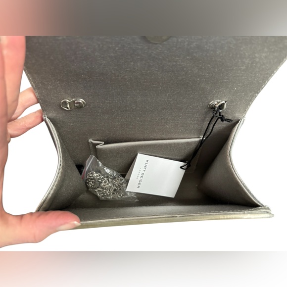Kurt Geiger Party Glitter Envelope Clutch - Picture 8 of 12